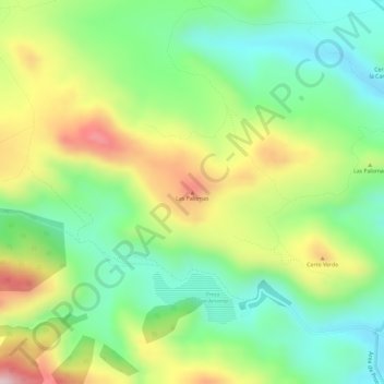 Topografische Karte Las Palomas, Höhe, Relief