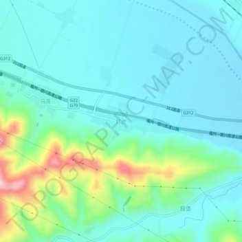 Topografische Karte 打虎, Höhe, Relief