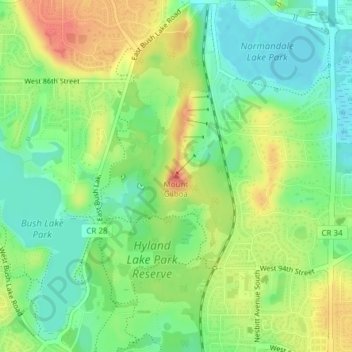 Topografische Karte Mount Gilboa, Höhe, Relief