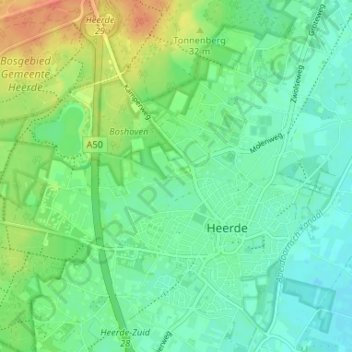 Topografische Karte Kolthoorn, Höhe, Relief