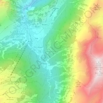 Topografische Karte Villarey Superiore, Höhe, Relief