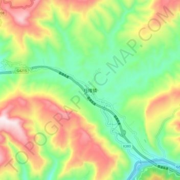 Topografische Karte 旺隆镇, Höhe, Relief