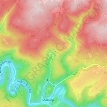 Topografische Karte Borzée, Höhe, Relief