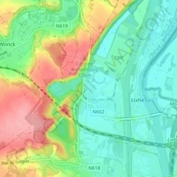 Topografische Karte Loën, Höhe, Relief