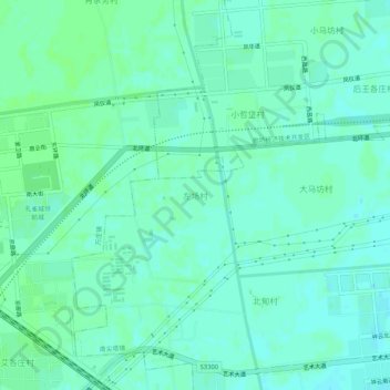 Topografische Karte 左场村, Höhe, Relief