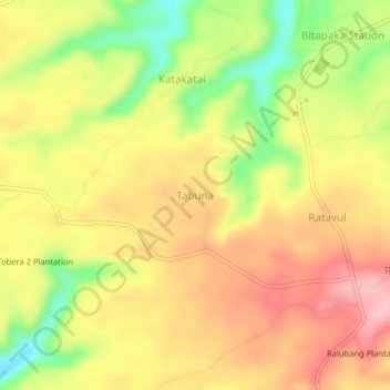 Topografische Karte Tabuna, Höhe, Relief
