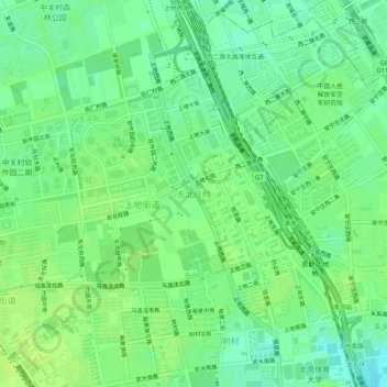 Topografische Karte 东北旺村, Höhe, Relief