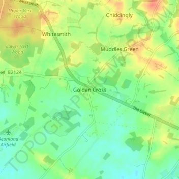 Topografische Karte Golden Cross, Höhe, Relief