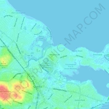 Topografische Karte Merrymount, Höhe, Relief