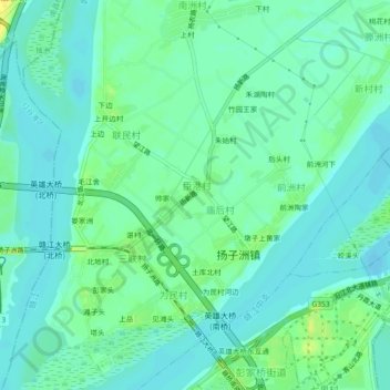 Topografische Karte 万家村, Höhe, Relief