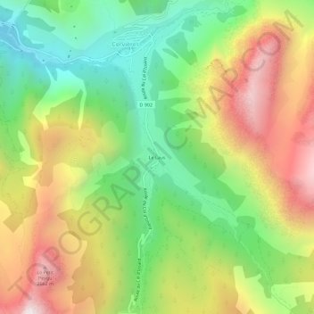 Topografische Karte Le Laus, Höhe, Relief