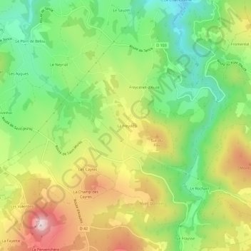 Topografische Karte La Freyde, Höhe, Relief