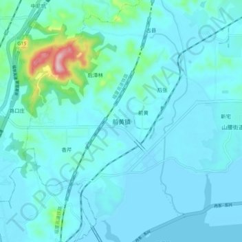 Topografische Karte 前黄镇, Höhe, Relief