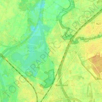 Topografische Karte Asselt, Höhe, Relief