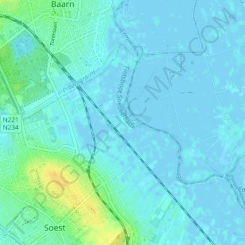 Topografische Karte Grote Melm, Höhe, Relief