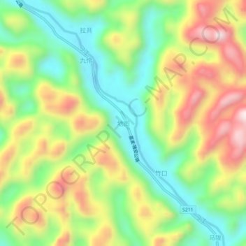 Topografische Karte 地图, Höhe, Relief