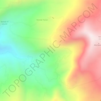 Topografische Karte Sumapaz, Höhe, Relief