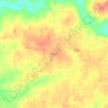 Topografische Karte Horton, Höhe, Relief