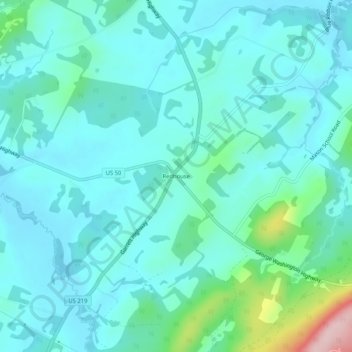 Topografische Karte Redhouse, Höhe, Relief