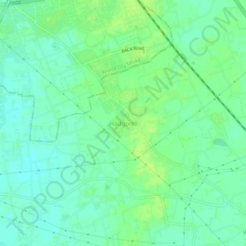Topografische Karte Hadgood, Höhe, Relief