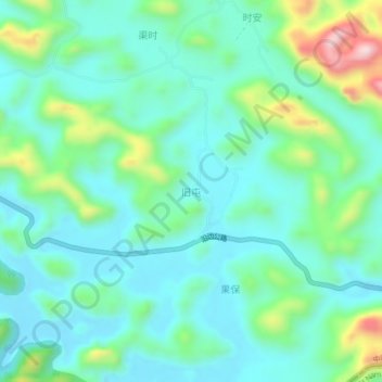 Topografische Karte 旧屯, Höhe, Relief