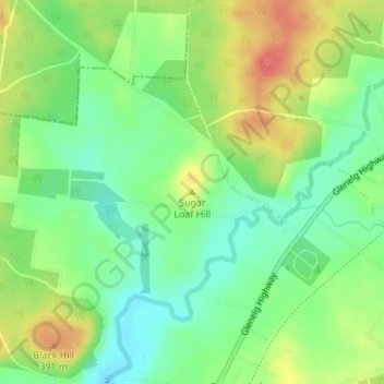 Topografische Karte Sugar Loaf Hill, Höhe, Relief