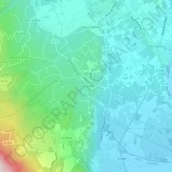 Topografische Karte Saint-André, Höhe, Relief