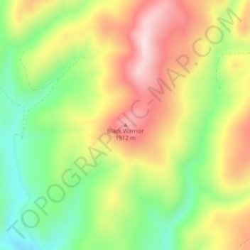 Topografische Karte Black Warrior, Höhe, Relief