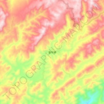 Topografische Karte 皇华镇, Höhe, Relief