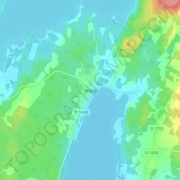 Topografische Karte Vegby, Höhe, Relief