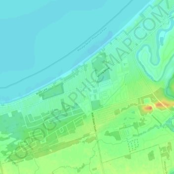 Topografische Karte Springhurst Beach, Höhe, Relief