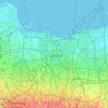 Topografische Karte Gambir, Höhe, Relief