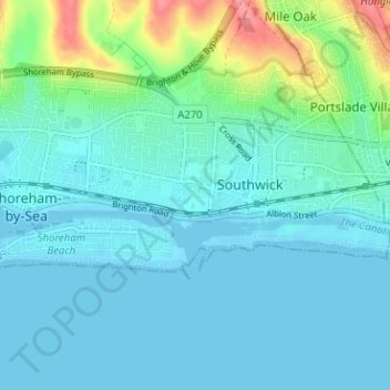 Topografische Karte Kingston Buci, Höhe, Relief