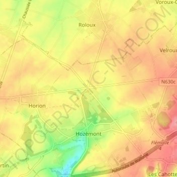 Topografische Karte Lexhy, Höhe, Relief