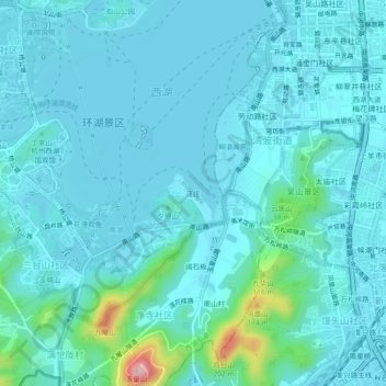 Topografische Karte 汪庄, Höhe, Relief