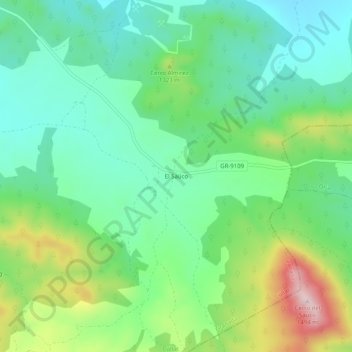 Topografische Karte El Saúco, Höhe, Relief