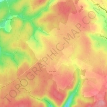 Topografische Karte Moscou, Höhe, Relief