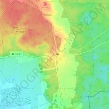 Topografische Karte Proßmarke, Höhe, Relief