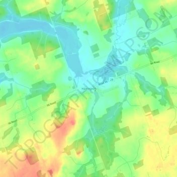 Topografische Karte Harrington, Höhe, Relief