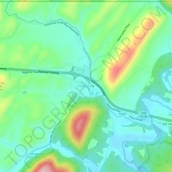 Topografische Karte Flintstone, Höhe, Relief