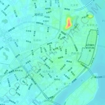 Topografische Karte 吉利村, Höhe, Relief