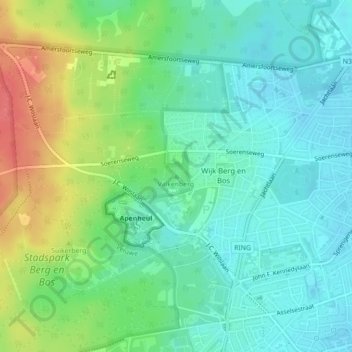 Topografische Karte Valkenberg, Höhe, Relief