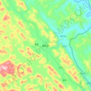 Topografische Karte 保平乡, Höhe, Relief