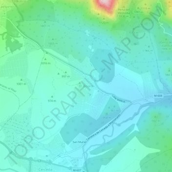 Topografische Karte El Boalo, Höhe, Relief
