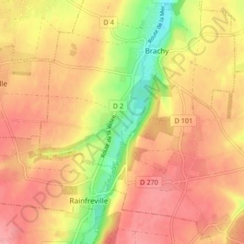 Topografische Karte Saint-Ouen, Höhe, Relief