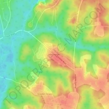 Topografische Karte Allen Heights, Höhe, Relief