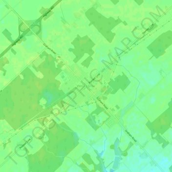 Topografische Karte West Lorne, Höhe, Relief