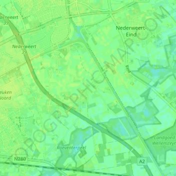 Topografische Karte Schoor, Höhe, Relief