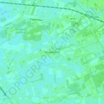 Topografische Karte Hoonhorst, Höhe, Relief