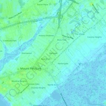 Topografische Karte Heritage, Höhe, Relief